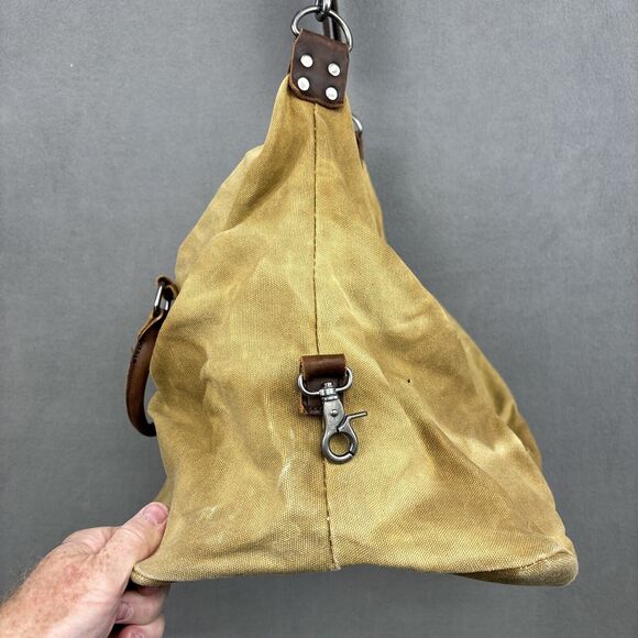 NEWHEY Water Resistant Canvas & Leather Duffel Travel Overnight Weekend Bag - Picture 8 of 14